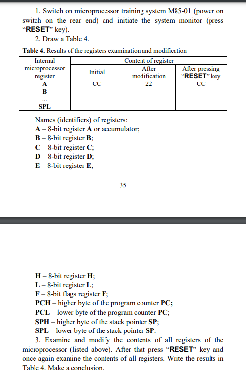  1. Switch on microprocessor training system M85-01 (power on switch on