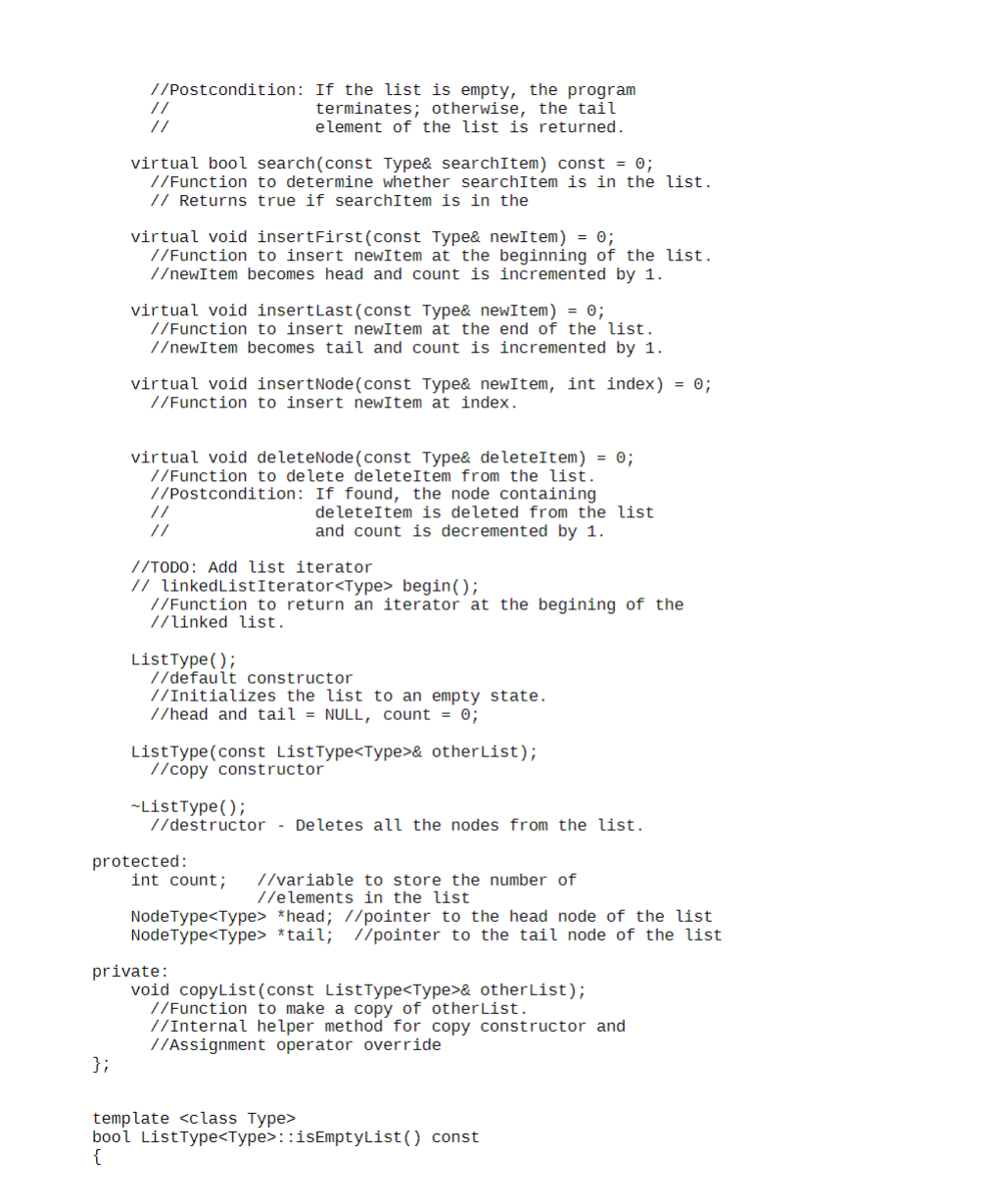 =0; \} else \{ current = otherList. head; // current points to