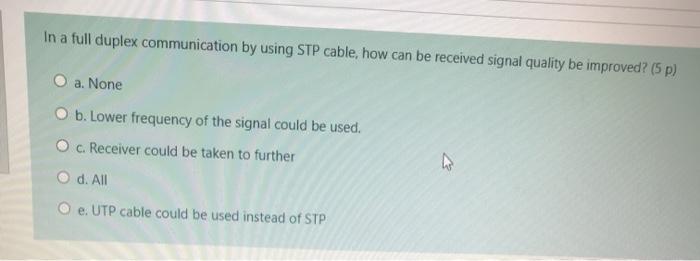  help? In a full duplex communication by using STP cable, how