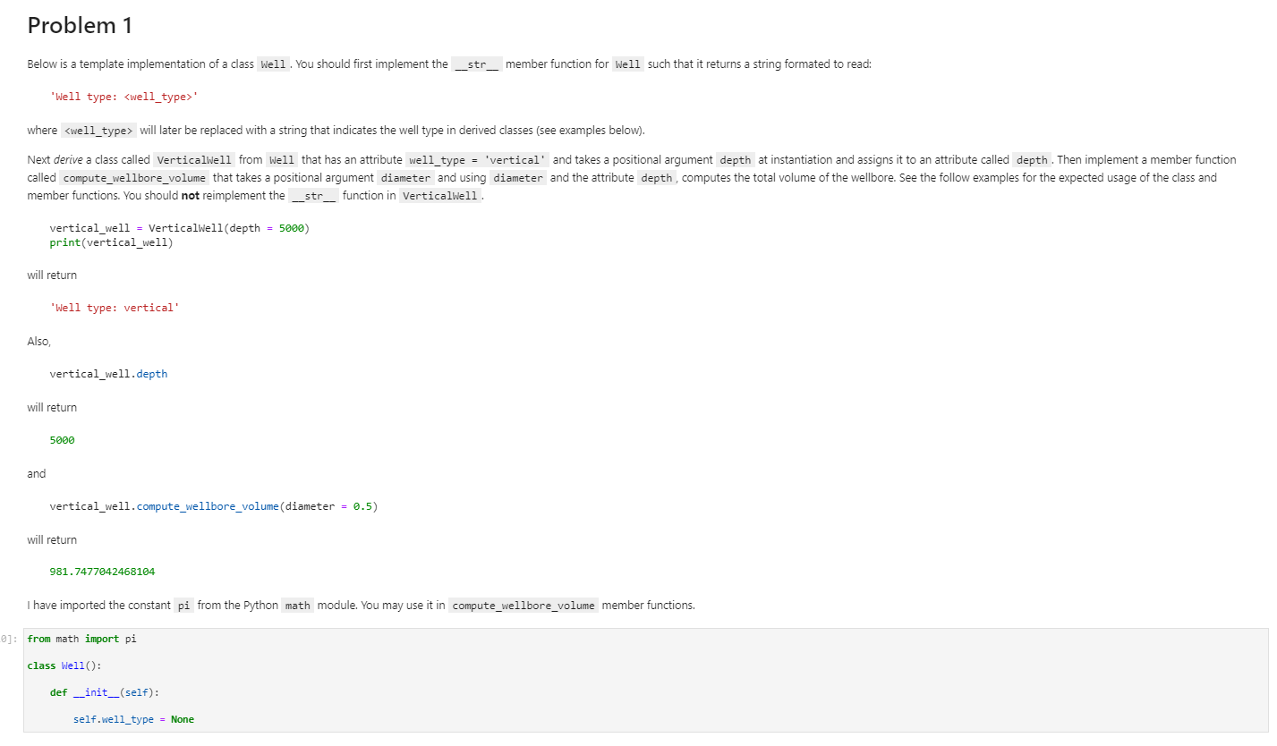 Problem 1 Below is a template implementation of a class well.
