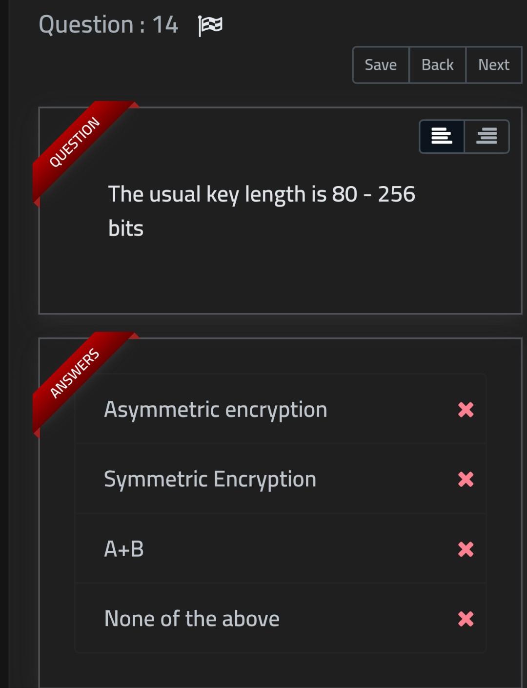 Question : 14 IEE Save Back Next III QUESTION The usual