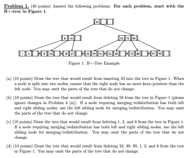  Problem 1.(40 points) Answer the following problems. For each problem, start