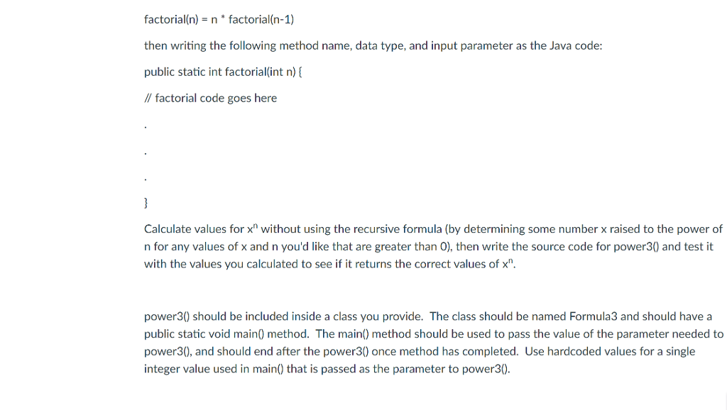 25 points. Write a method called power30 that takes a single integer