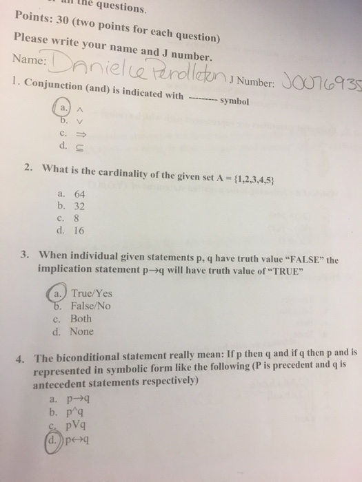 in symbolic form (using p and q statements) 13. Write negation statement