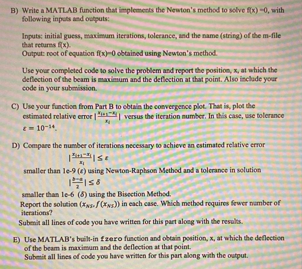 in Assignment 1, using different methods: Consider a simply supported beam as