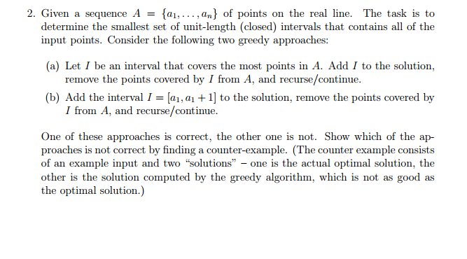Given a sequence A = {a_1, ..., a_n} of points on