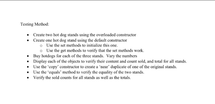 will contain At least two constructor methods, Getters and Setters A 'copy'