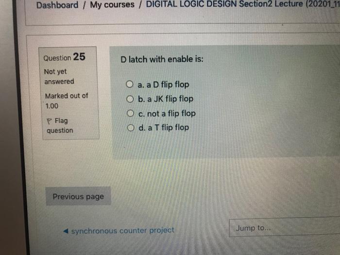  Dashboard / My courses / DIGITAL LOGIC DESIGN Section2 Lecture (2020111