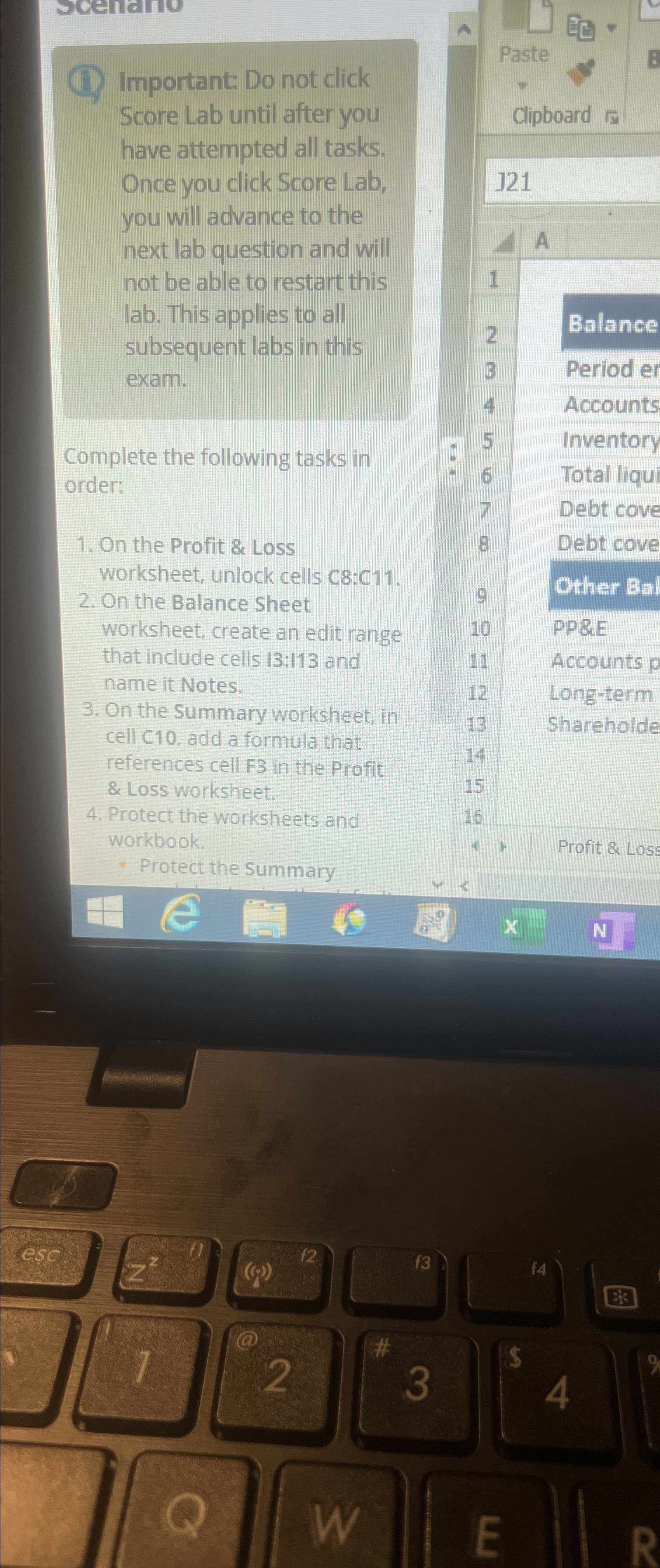  Important: Do not click Score Lab until after you have attempted