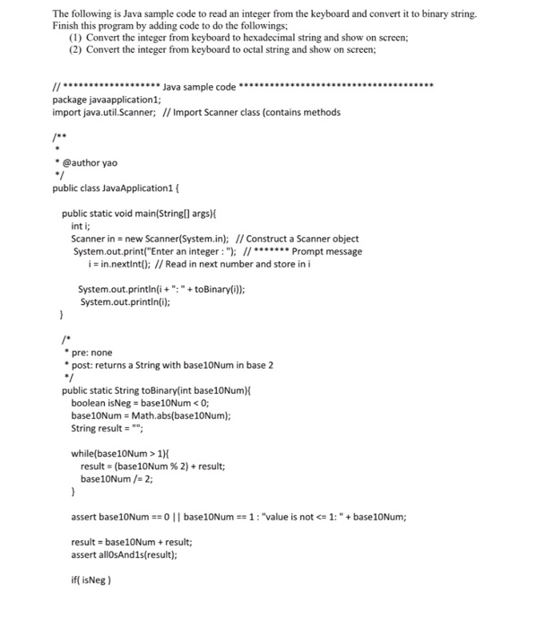  Java The following is Java sample code to read an integer