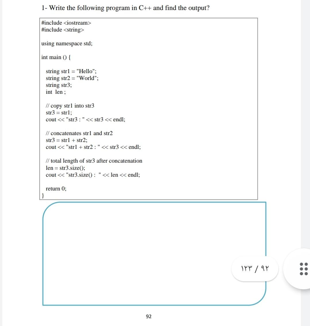C++ question 1- Write the following program in C++ and find the