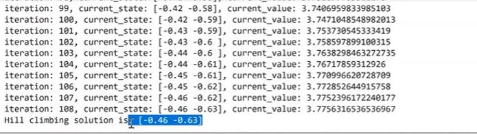 # TODO: Hill-climbing search algorithm: a loop that continually moves in the
