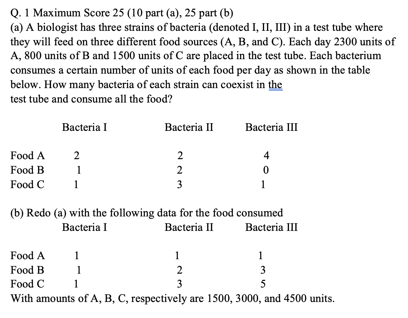 using Matlab plzz Q. 1 Maximum Score 25 (10 part (a), 25