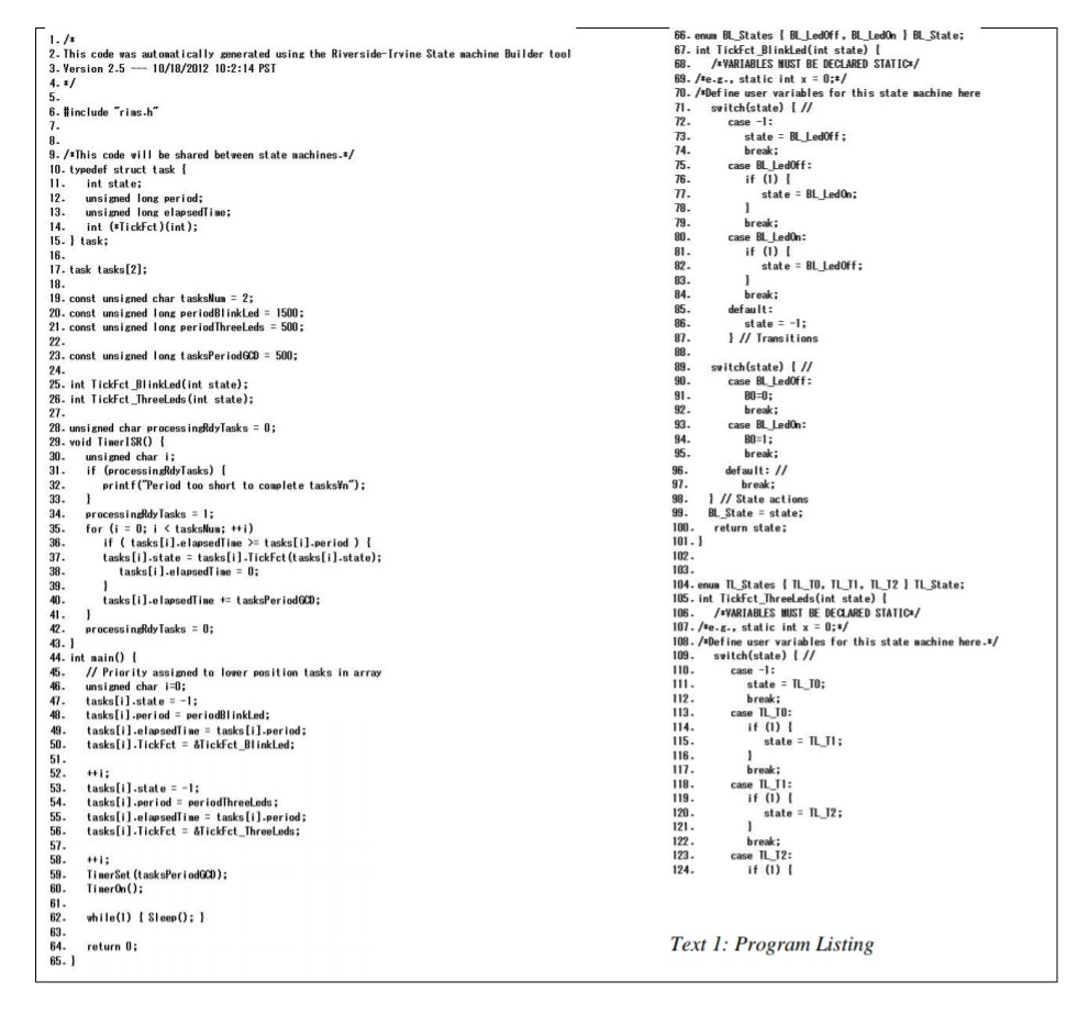 Which line in Text 1 sets a variable to tell the state