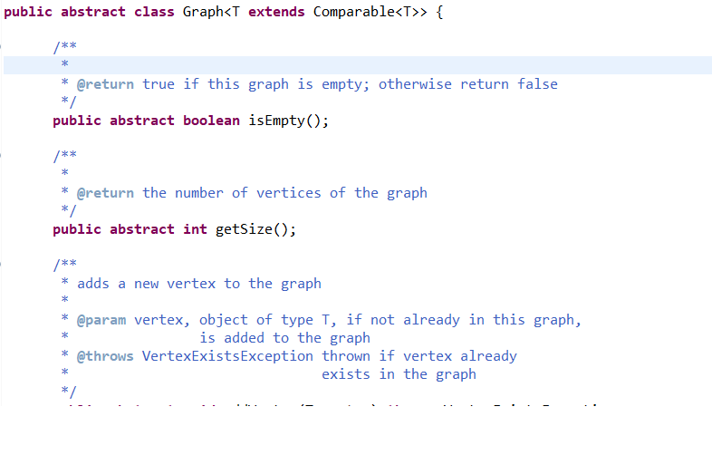 methods given below with what is given This is the graph class