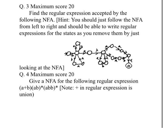 please answer each part Q. 3 Maximum score 20 Find the regular