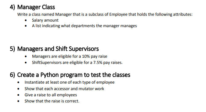 Note: For all classes, the attributes must be hidden Employee Name Employee