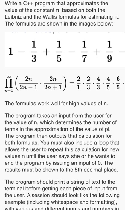  Write a C+ program that approximates the value of the constant