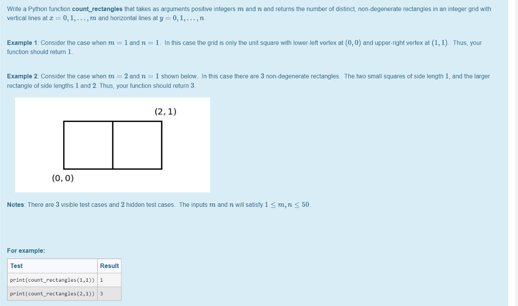  Write a Python function count_rectangles that takes as arguments positive integers