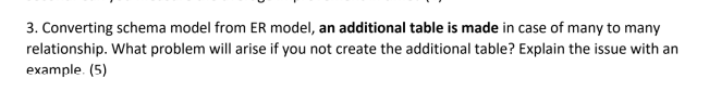  3. Converting schema model from ER model, an additional table is