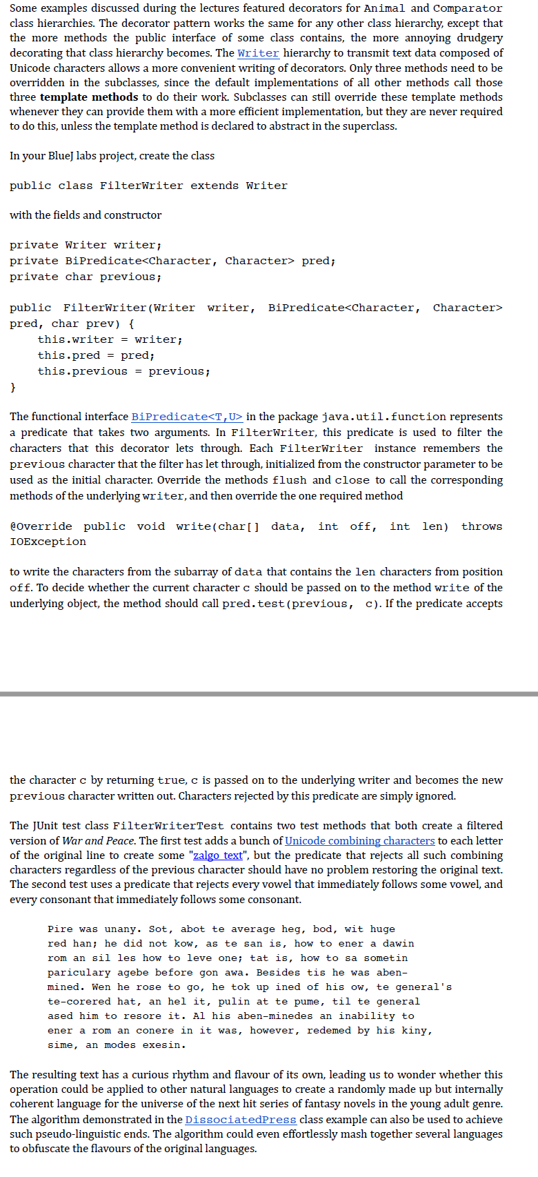 Please write in JAVA make sure the code can pass the test,