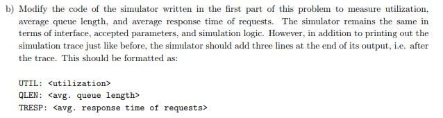 The simulator should have a methood with the following prototype: void simulate(double