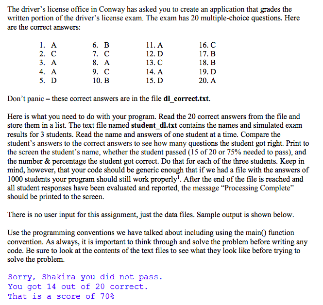 PYTHON HELP! dl_correct.txt: A C A A D B C A C