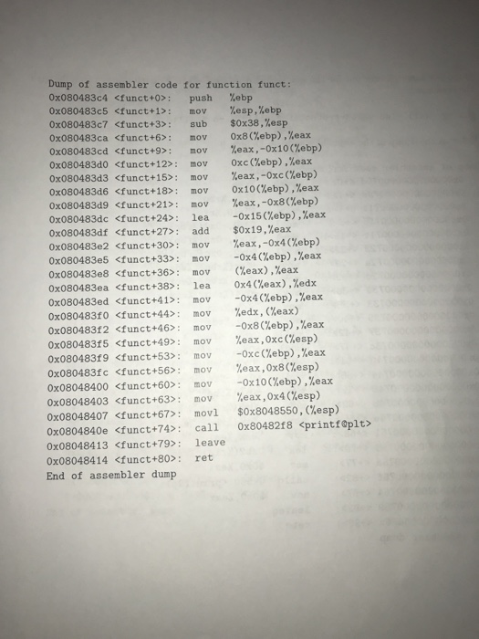 of Computer and Information Security Assigument da: Mapping the Stack Due at