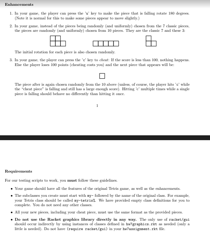  Needs to be in Dr.Racket. The provided code needed to make