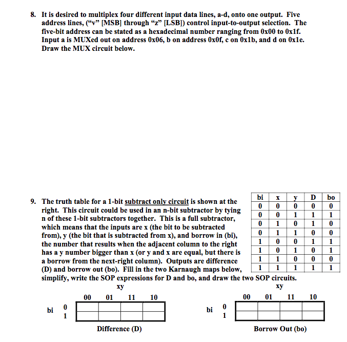  8. It is desired to multiplex four different input data lines,