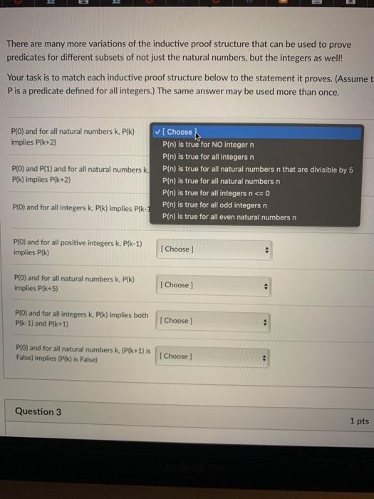 and for all natural numbersk, Pik) implies Pik+1). We also saw one