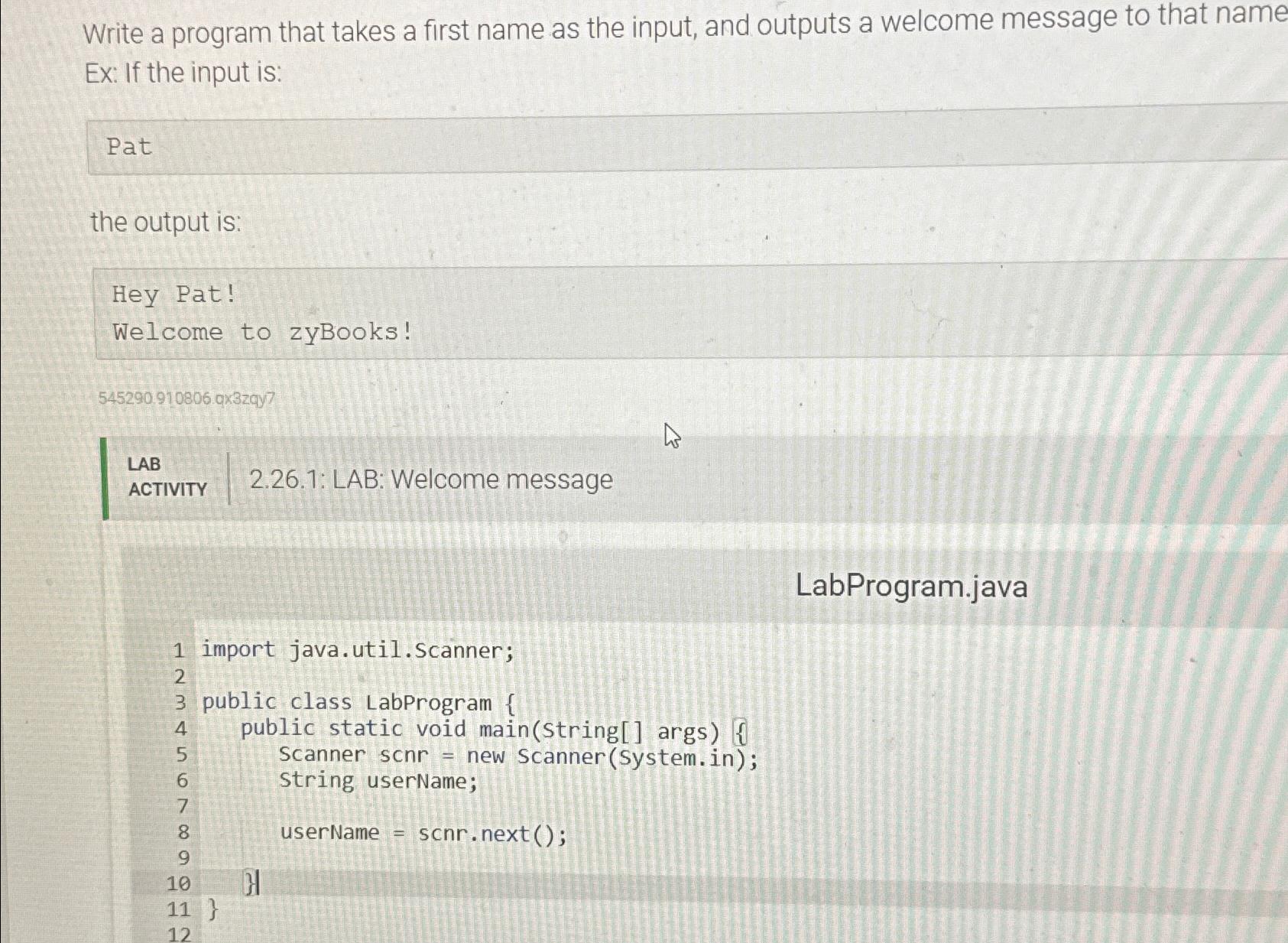  Write a program that takes a first name as the input,