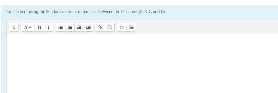  Explain in drawing the IP address format differences between the IP
