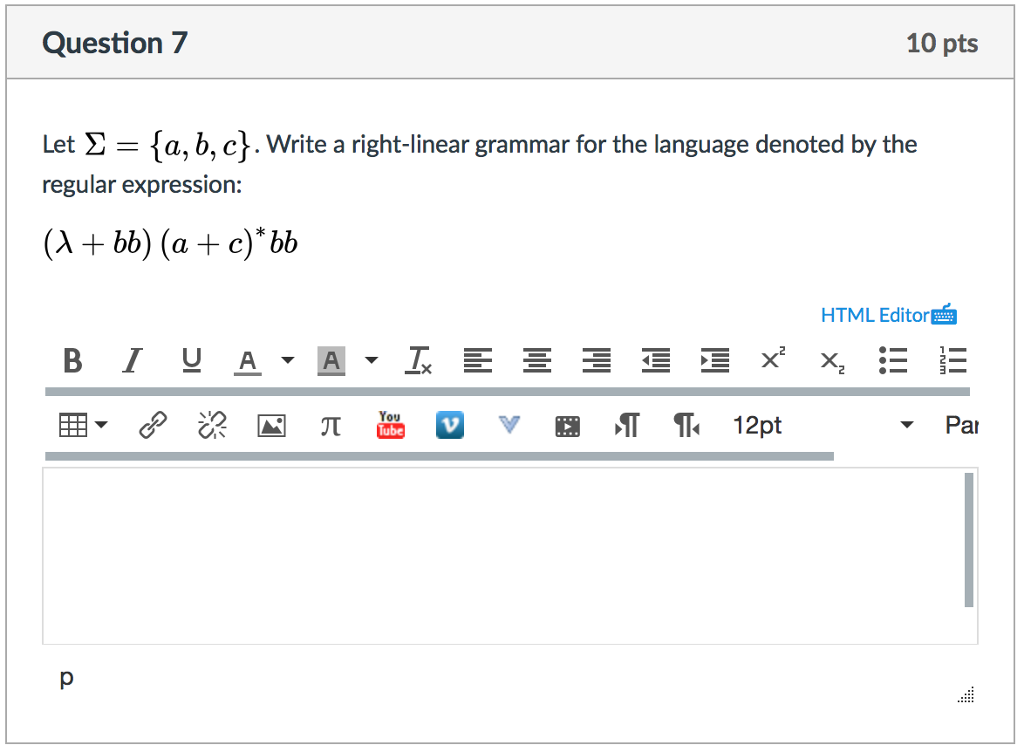  Let sigma = {a, b, c}. Write a right-linear grammar for