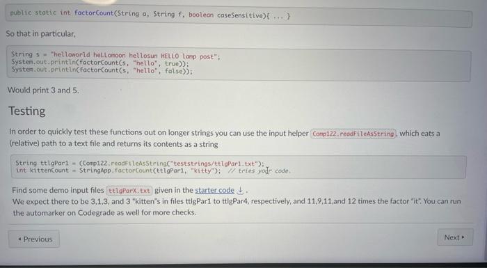 on strings are concerned with querying the content of the such as