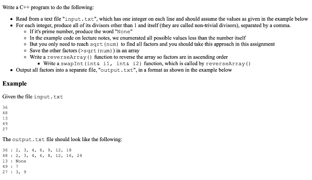  Write a C++ program to do the following: Read from a