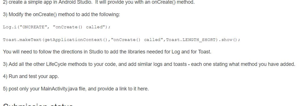 2) create a simple app in Android Studio. It will provide