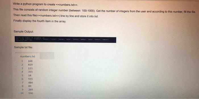  Write a python program to create > This file consists of