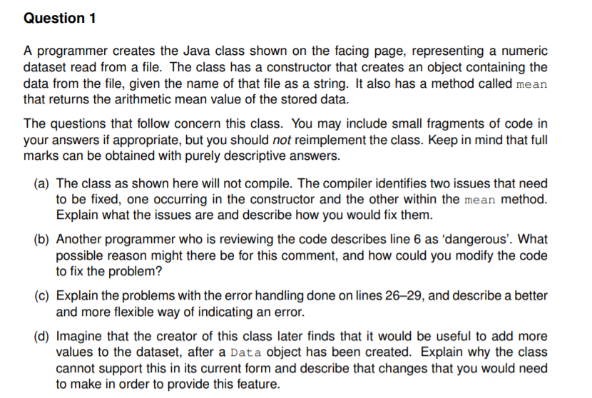 Java programming question (Object oriented programming) Answer FULL question properly for thumbs