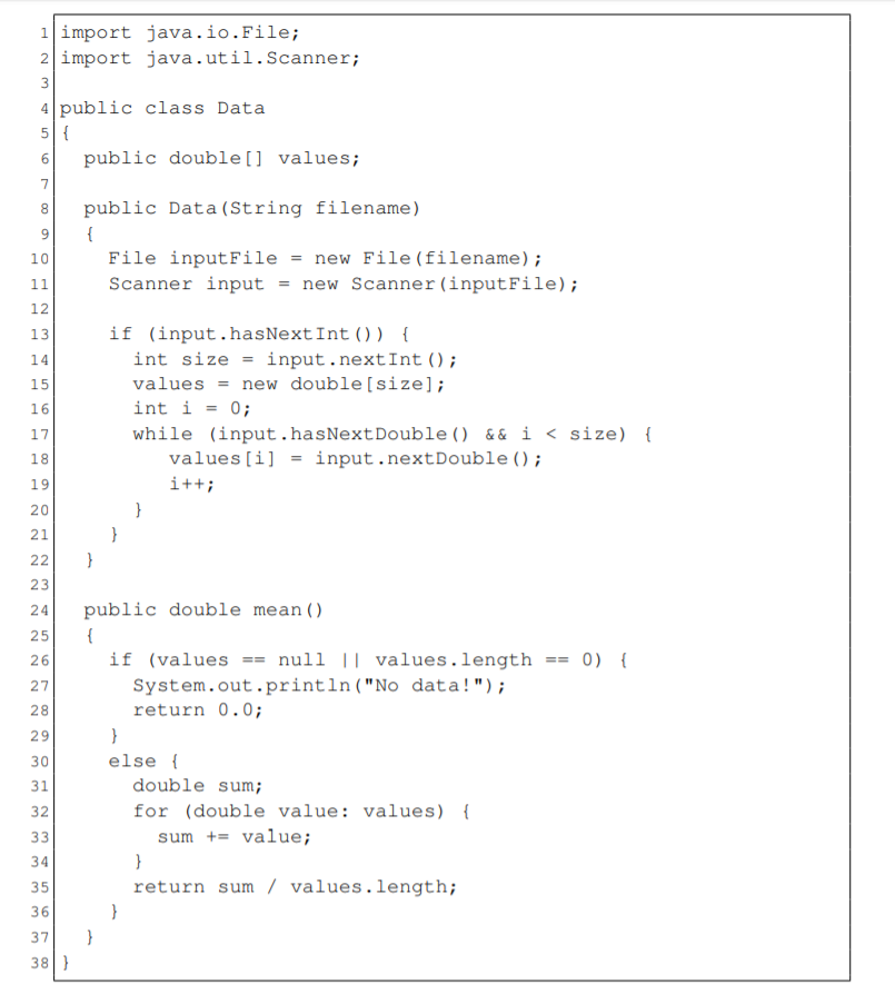 up: Question 1 A programmer creates the Java class shown on the