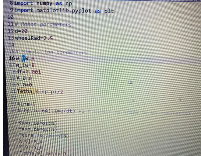 resolve the next navigation case of a differential mobile robot: The robot