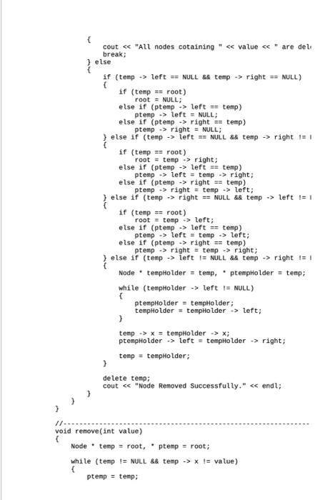 1; right = r; EEEE //===== class Tree { private: Node '