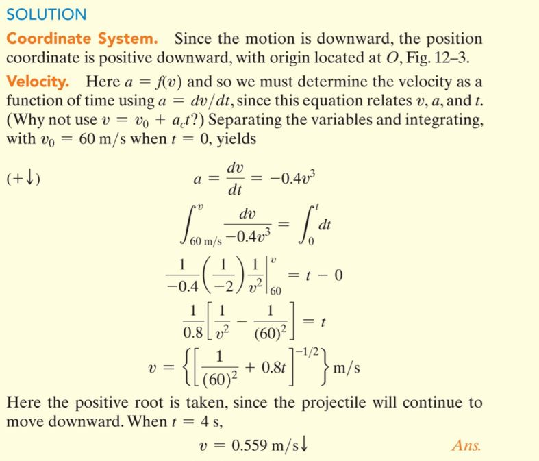 velocity, the position, and acceleration of the projectile at time t-4s. When