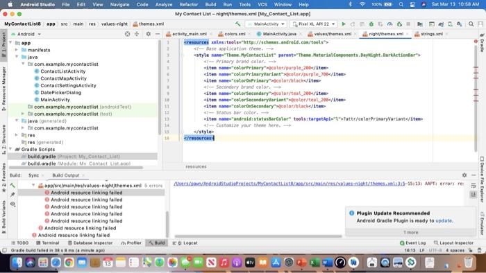  Need help to fix the errors on my contact list project