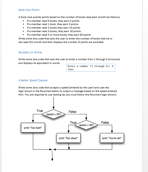 some Java code that asks the user for their speed. If they