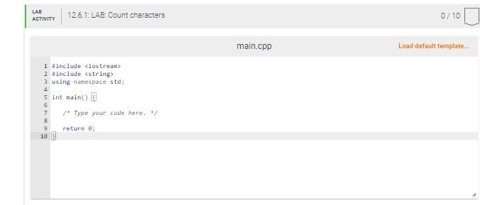 and a string, and whose output indicates the number of times the
