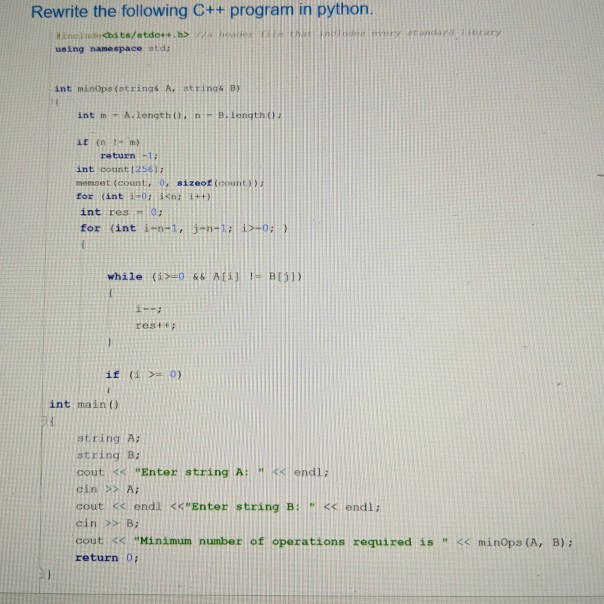 for loops as used in c++ program given ( important). indent it