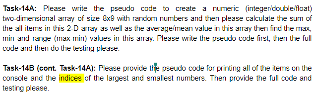  can you help with the task14-b (java code) Task-14A: Please write