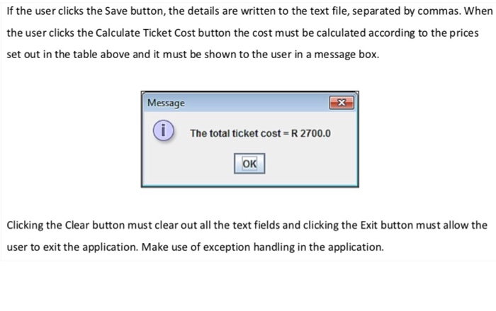 for a concert and to write the booking to a text file.