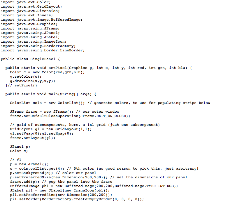 color fractal to a screen window * writes the (color) pixels to